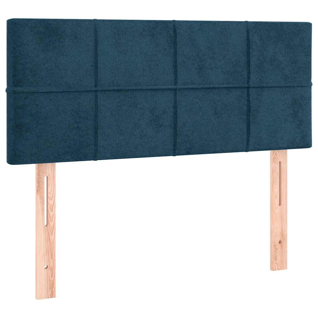 Letto a Molle con Materasso e LED Blu Scuro 120x200cm