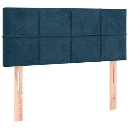 Letto a Molle con Materasso e LED Blu Scuro 120x200cm
