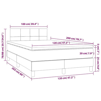 Letto a Molle con Materasso e LED Blu Scuro 120x200cm | homemem39