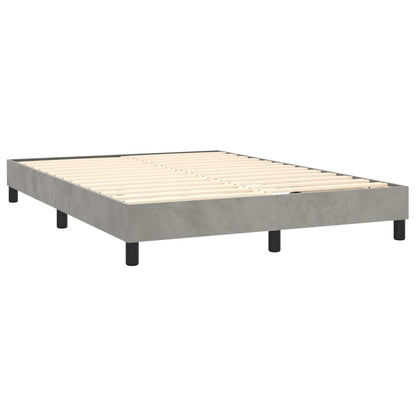 Letto a Molle Materasso e LED Grigio Chiaro 140x200 cm Velluto - homemem39