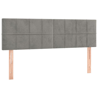 Letto a Molle Materasso e LED Grigio Chiaro 140x200 cm Velluto - homemem39