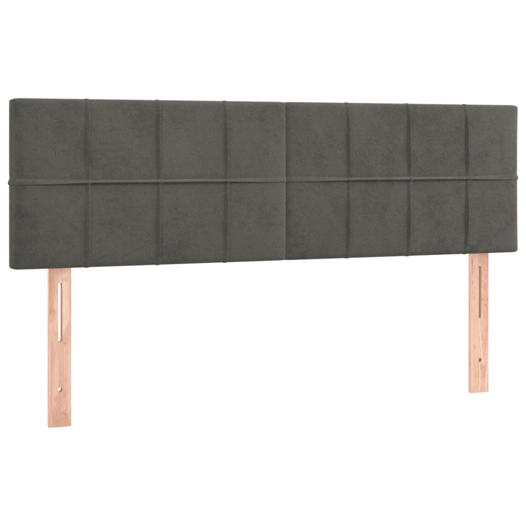 Letto a Molle con Materasso e LED Grigio Scuro 140x200 cm