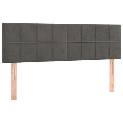 Letto a Molle con Materasso e LED Grigio Scuro 140x200 cm