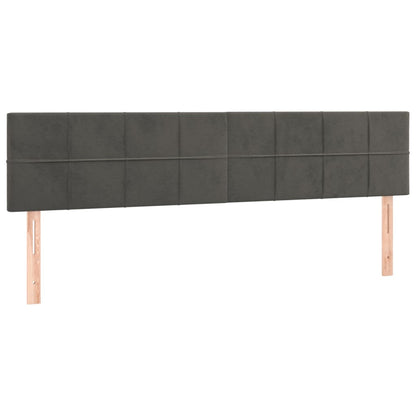 Letto a Molle con Materasso e LED Grigio Scuro 160x200 cm