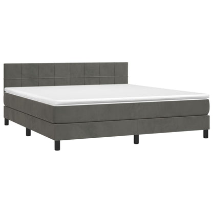 Letto a Molle con Materasso e LED Grigio Scuro 180x200 cm - homemem39