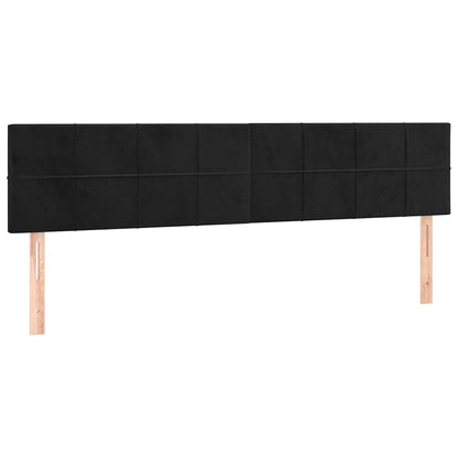 Letto a Molle con Materasso e LED Nero 180x200 cm in Velluto