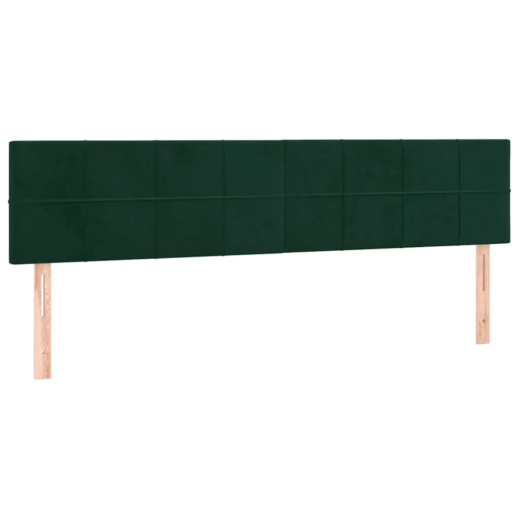 Letto a Molle con Materasso e LED Verde Scuro 180x200cm Velluto