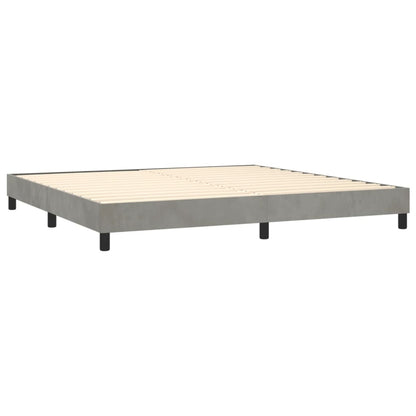 Letto a Molle con Materasso e LED Grigio Chiaro 200x200 cm Velluto | homemem39