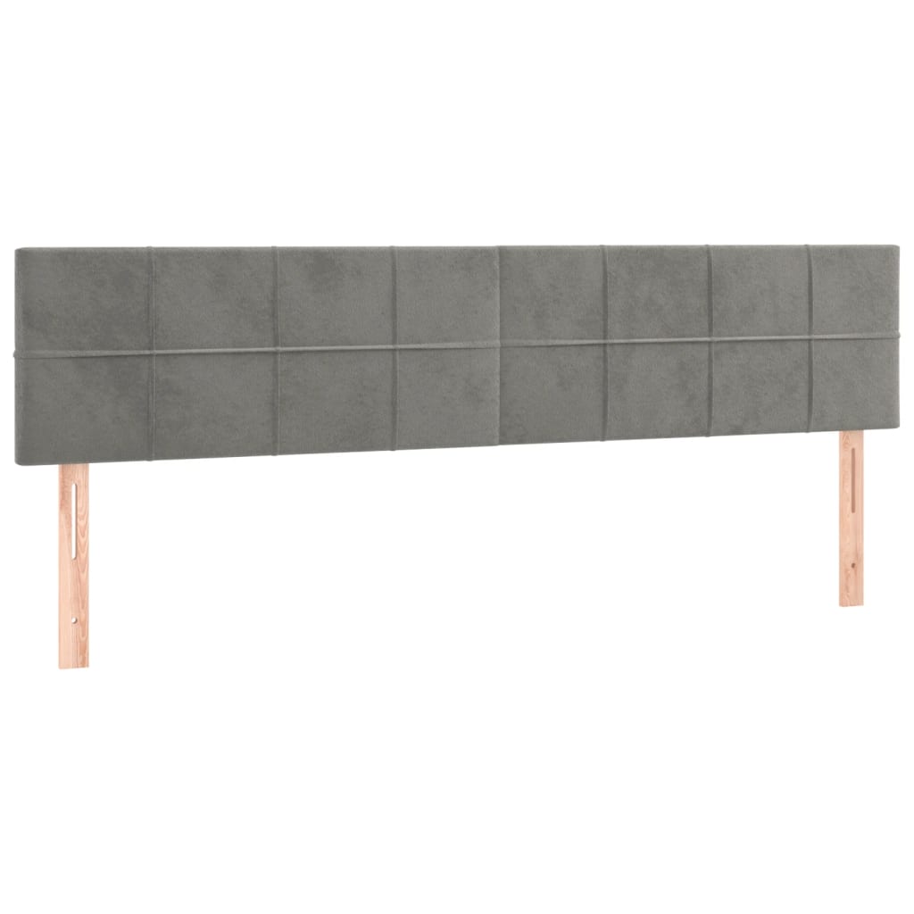 Letto a Molle con Materasso e LED Grigio Chiaro 200x200 cm Velluto | homemem39