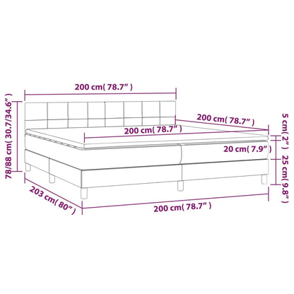 Letto a Molle con Materasso e LED Grigio Chiaro 200x200 cm Velluto | homemem39