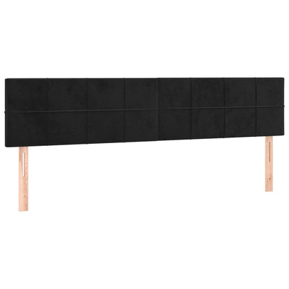 Letto a Molle con Materasso e LED Nero 200x200 cm in Velluto - homemem39