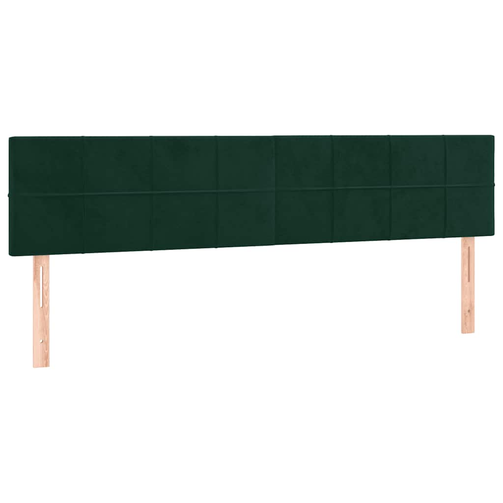 Letto a Molle con Materasso e LED Verde Scuro 200x200cm Velluto | homemem39