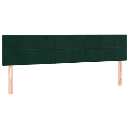 Letto a Molle con Materasso e LED Verde Scuro 200x200cm Velluto | homemem39