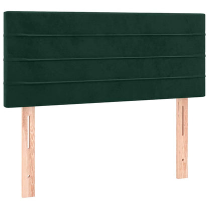 Letto a Molle con Materasso e LED Verde Scuro 90x190 cm Velluto | homemem39