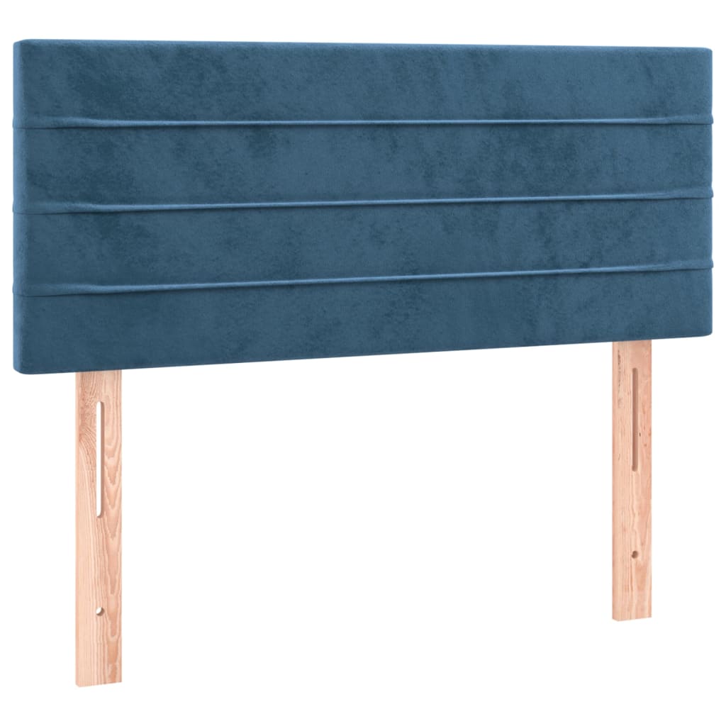 Letto a Molle con Materasso e LED Blu Scuro 90x190cm in Velluto - homemem39