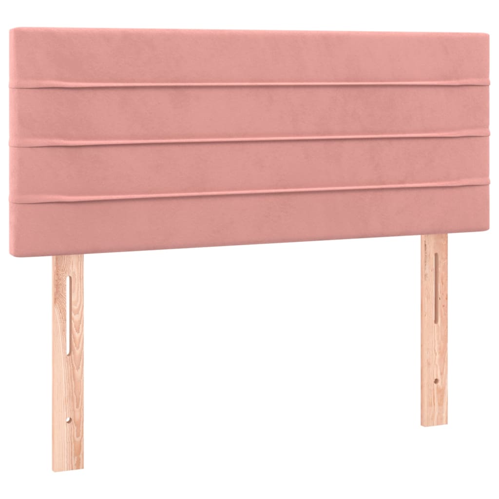 Letto a Molle con Materasso e LED Rosa 90x190 cm in Velluto