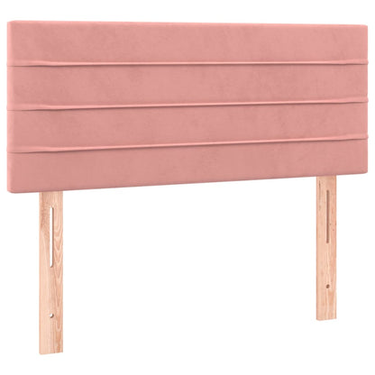 Letto a Molle con Materasso e LED Rosa 90x190 cm in Velluto