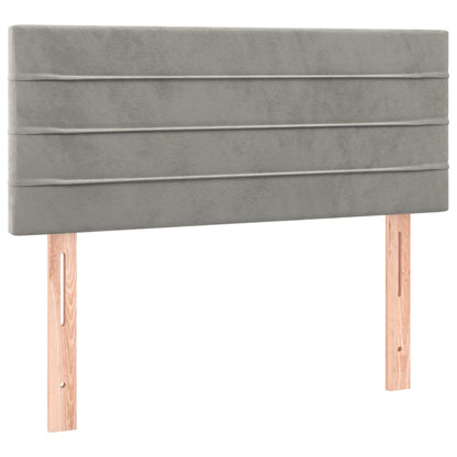 Letto a Molle con Materasso e LED Grigio Chiaro 120x200 cm Velluto