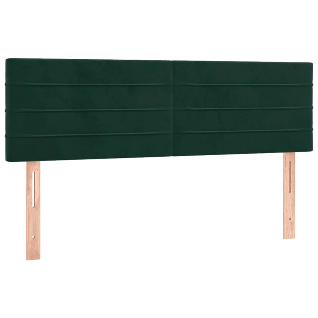 Letto a Molle con Materasso e LED Verde Scuro 140x190cm Velluto