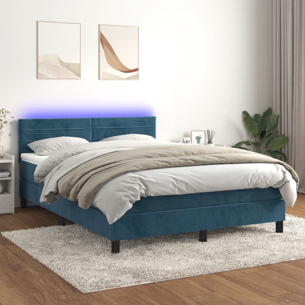 Federbett mit Matratze und dunkelblauer LED 140x190 cm