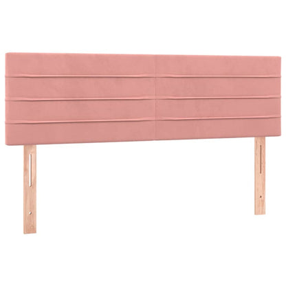 Letto a Molle con Materasso e LED Rosa 140x190 cm in Velluto