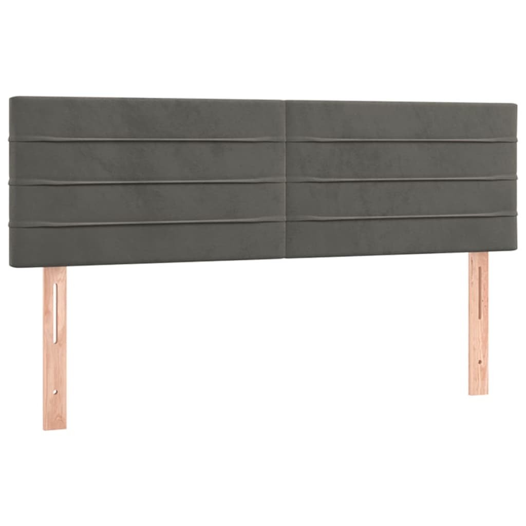 Letto a Molle con Materasso e LED Grigio Scuro 140x200 cm