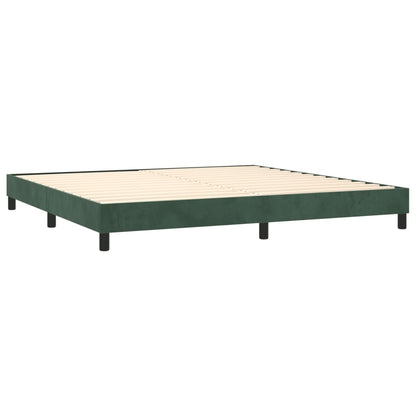 Letto a Molle con Materasso e LED Verde Scuro 200x200cm Velluto