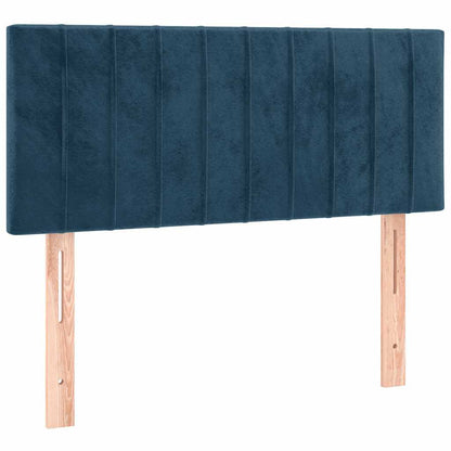 Letto a Molle con Materasso e LED Blu Scuro 80x200cm in Velluto