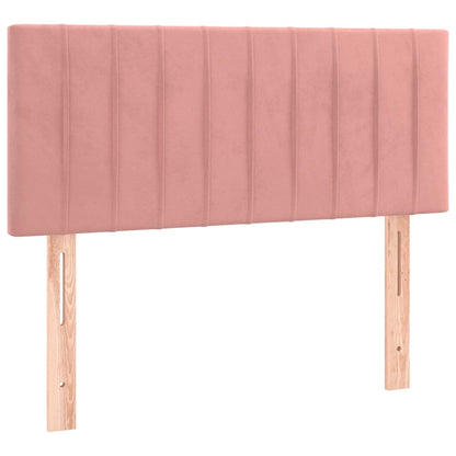 Letto a Molle con Materasso e LED Rosa 80x200 cm in Velluto | homemem39