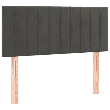 Letto a Molle con Materasso e LED Grigio Scuro 90x190cm Velluto