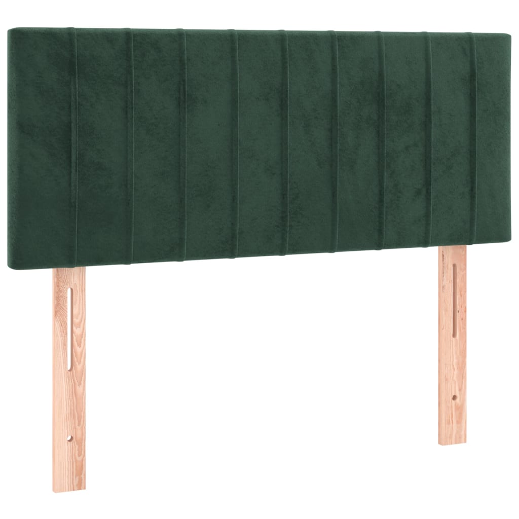 Letto a Molle con Materasso e LED Verde Scuro 90x190 cm Velluto - homemem39