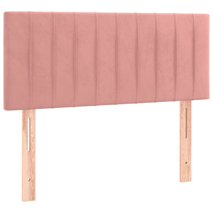 Letto a Molle con Materasso e LED Rosa 90x200 cm in Velluto | homemem39