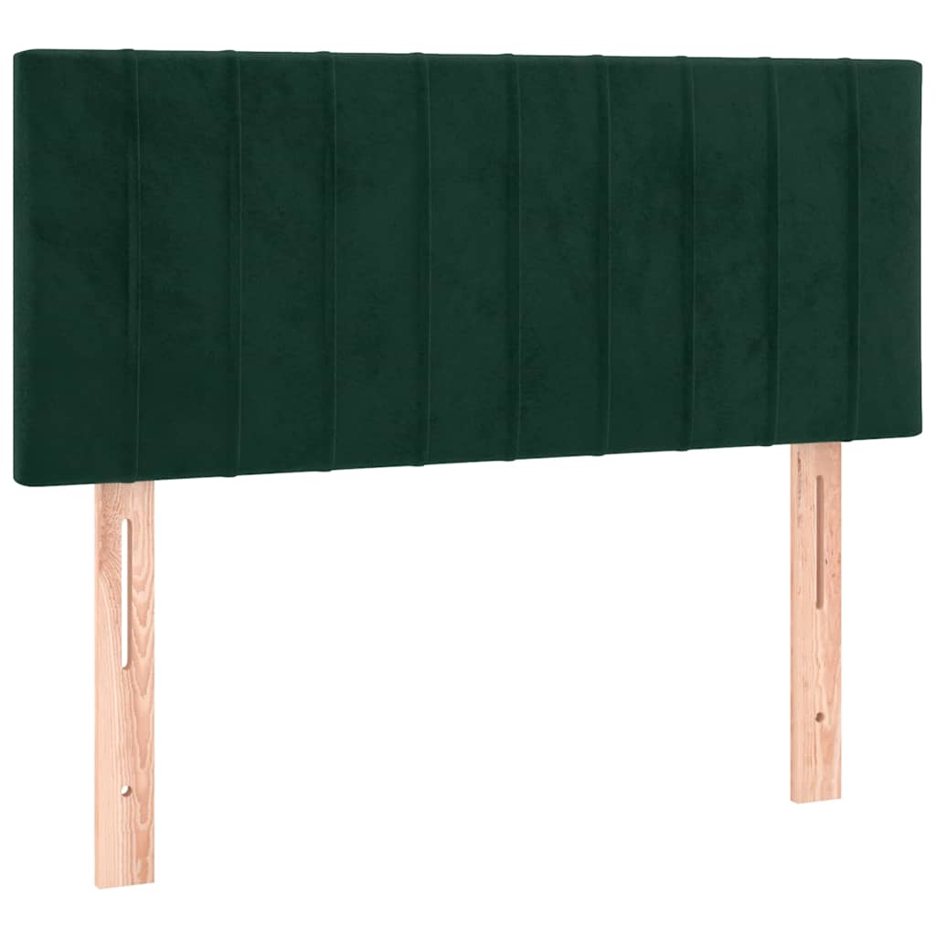 Letto a Molle con Materasso e LED Verde Scuro 100x200cm Velluto | homemem39