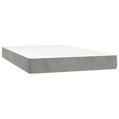 Letto a Molle con Materasso e LED Grigio Chiaro 120x200 cm Velluto