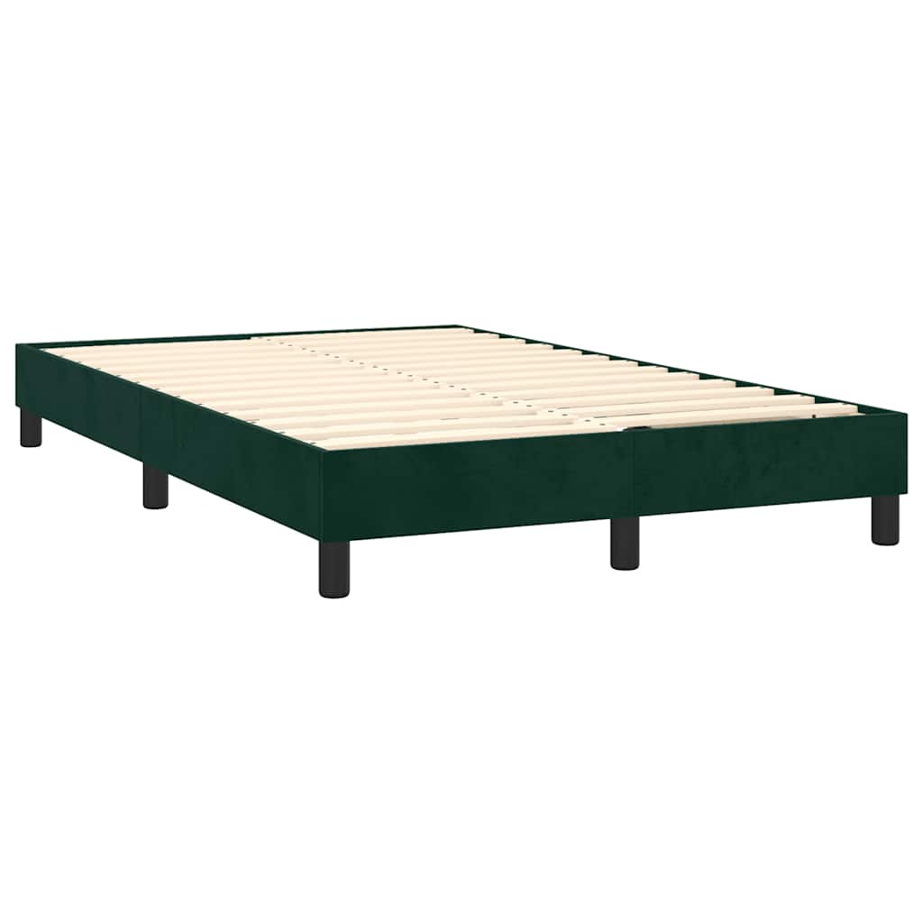 Letto a Molle con Materasso e LED Verde Scuro 120x200cm Velluto | homemem39