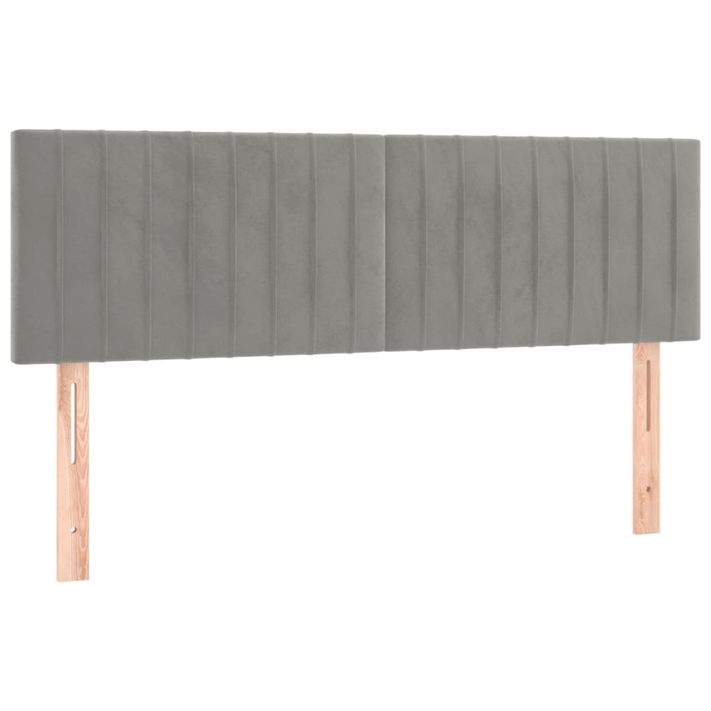 Letto a Molle con Materasso e LED Grigio Chiaro 140x190 cm Velluto