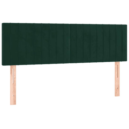 Letto a Molle con Materasso e LED Verde Scuro 140x190cm Velluto