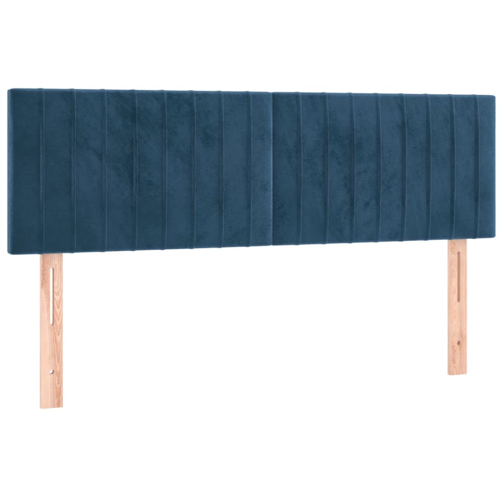 Letto a Molle con Materasso e LED Blu Scuro 140x190 cm - homemem39