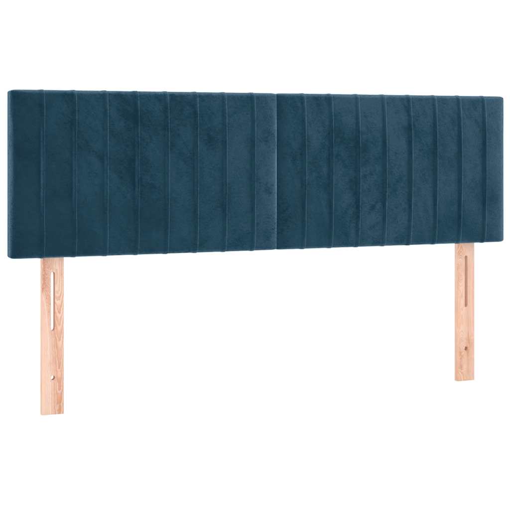 Letto a Molle con Materasso e LED Blu Scuro 140x190 cm