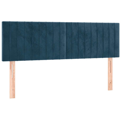 Letto a Molle con Materasso e LED Blu Scuro 140x190 cm