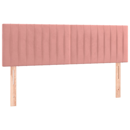 Letto a Molle con Materasso e LED Rosa 140x190 cm in Velluto