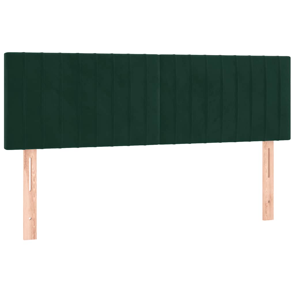 Letto a Molle con Materasso e LED Verde Scuro 140x200cm Velluto | homemem39