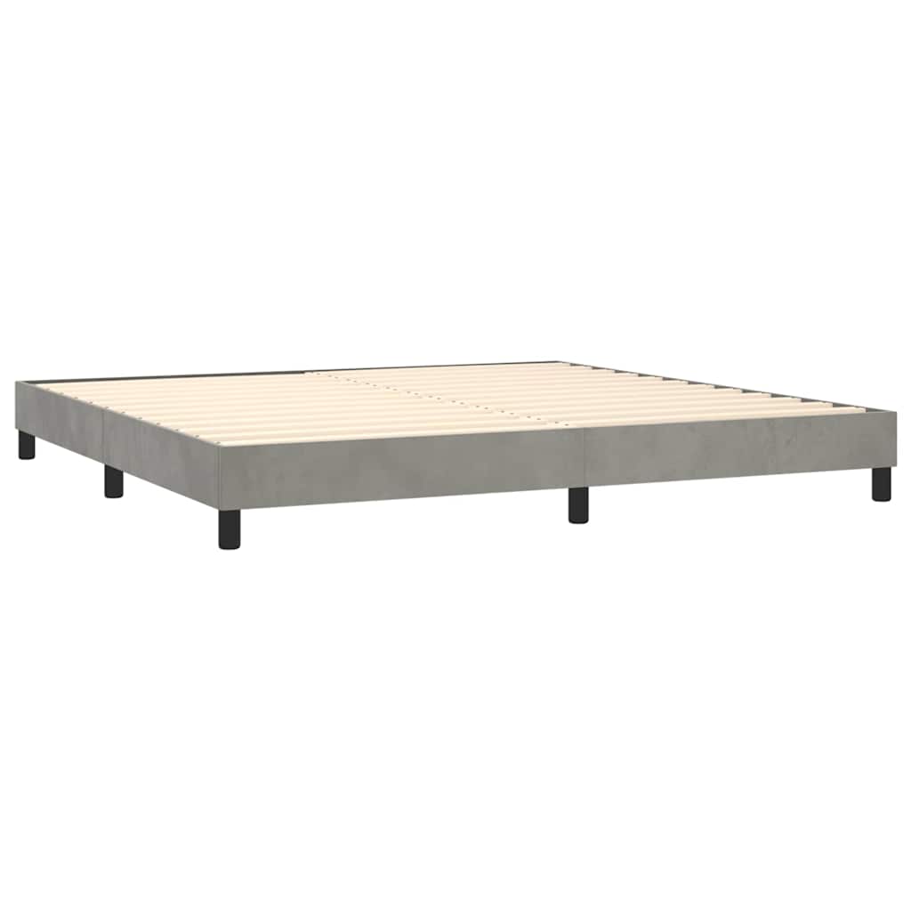 Letto a Molle con Materasso e LED Grigio Chiaro 200x200 cm