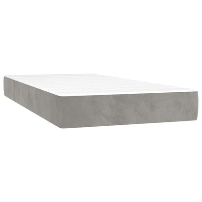Letto a Molle con Materasso e LED Grigio Chiaro 200x200 cm