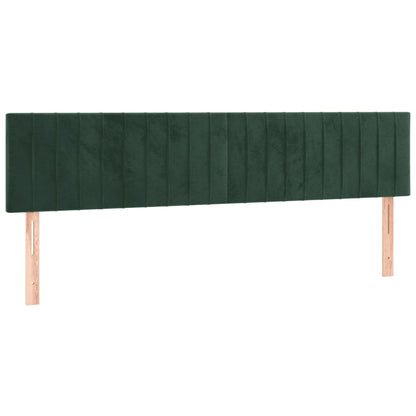 Letto a Molle con Materasso e LED Verde Scuro 200x200cm Velluto
