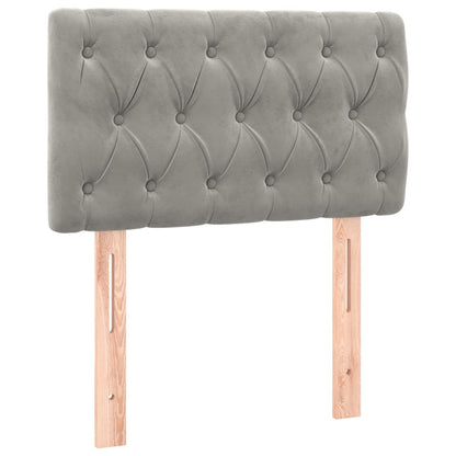 Letto a Molle con Materasso e LED Grigio Chiaro 80x200 cm Velluto - homemem39