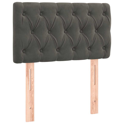 Letto a Molle con Materasso e LED Grigio Scuro 80x200cm Velluto