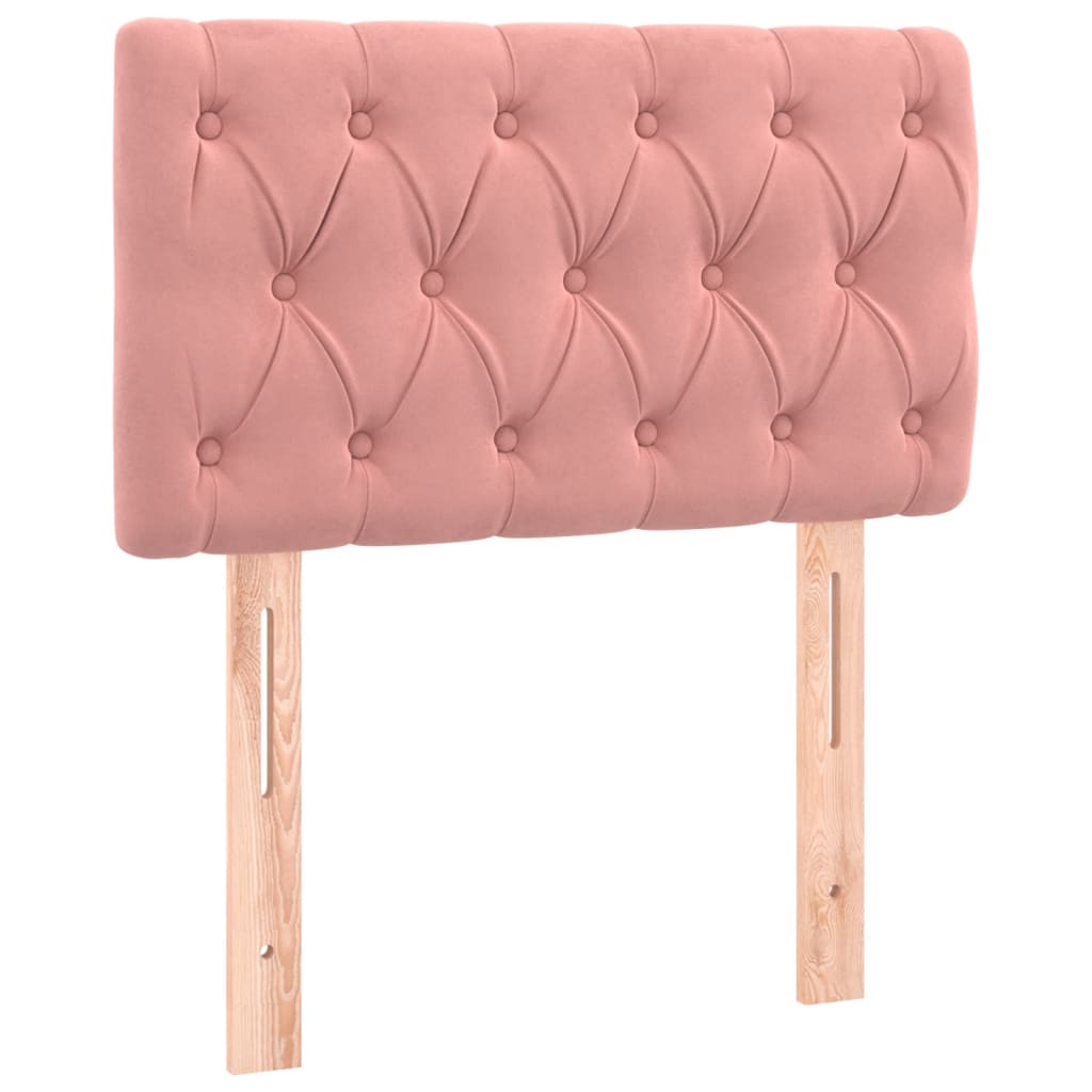 Letto a Molle con Materasso e LED Rosa 80x200 cm in Velluto