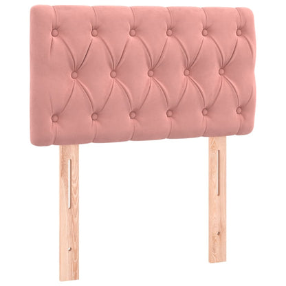 Letto a Molle con Materasso e LED Rosa 80x200 cm in Velluto