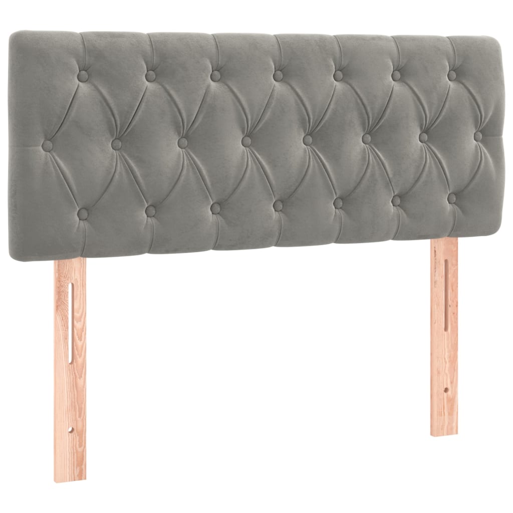 Letto a Molle con Materasso e LED Grigio Chiaro 90x190 cm Velluto
